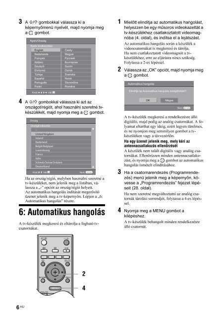 Sony KDL-26S2000 - KDL-26S2000 Istruzioni per l'uso Ungherese