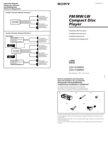 Sony CDX-4100RDS - CDX-4100RDS Guide d'installation Portugais