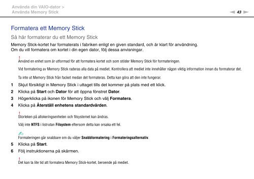 Sony VGN-SR4 - VGN-SR4 Mode d'emploi Su&eacute;dois