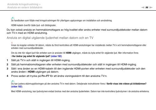 Sony VGN-SR4 - VGN-SR4 Mode d'emploi Su&eacute;dois