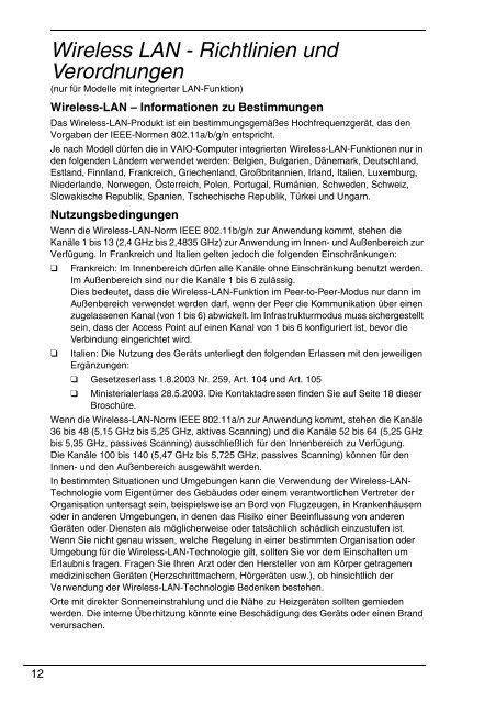 Sony VGN-SR4 - VGN-SR4 Documents de garantie Allemand