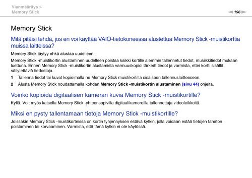 Sony VGN-SR4 - VGN-SR4 Mode d'emploi Finlandais