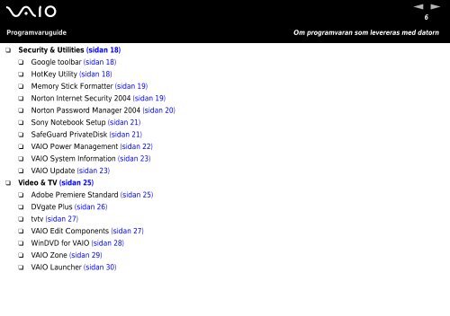 Sony VGN-S2XRP - VGN-S2XRP Manuel logiciel Su&eacute;dois