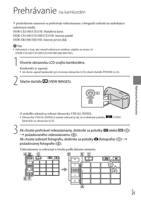 Sony HDR-CX116E - HDR-CX116E Consignes d&rsquo;utilisation Tch&egrave;que