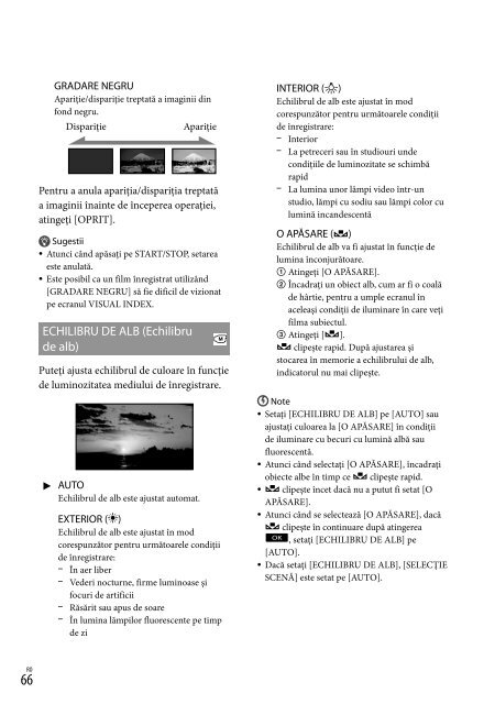 Sony HDR-CX116E - HDR-CX116E Consignes d&rsquo;utilisation Roumain