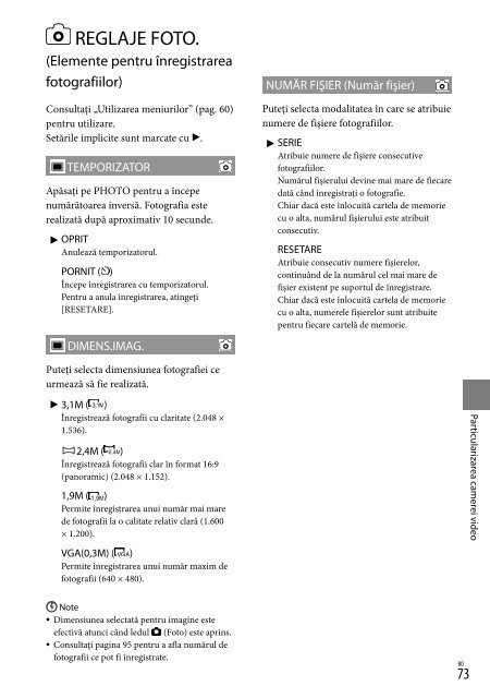 Sony HDR-CX116E - HDR-CX116E Consignes d&rsquo;utilisation Roumain