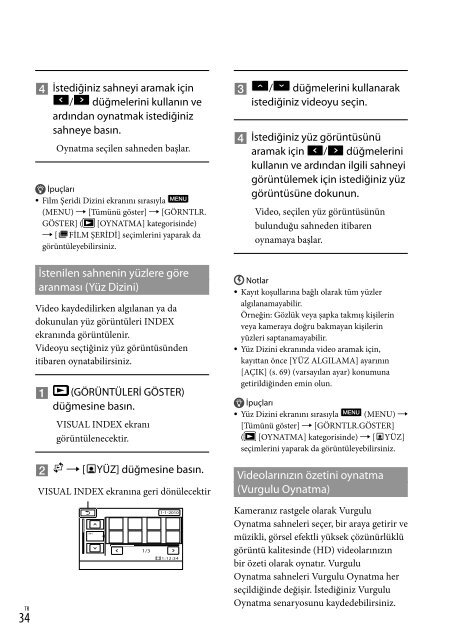 Sony HDR-CX116E - HDR-CX116E Consignes d&rsquo;utilisation Turc