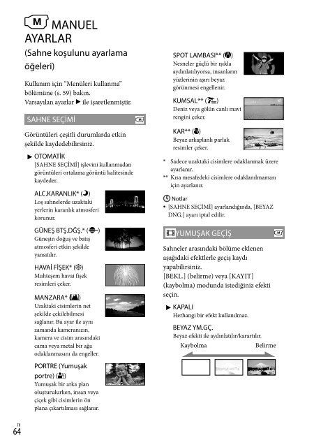 Sony HDR-CX116E - HDR-CX116E Consignes d&rsquo;utilisation Turc