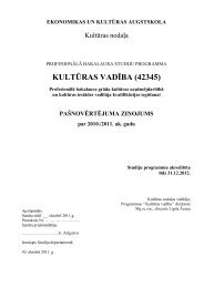 kultūras vadība (42345) - Ekonomikas un Kultūras augstskola