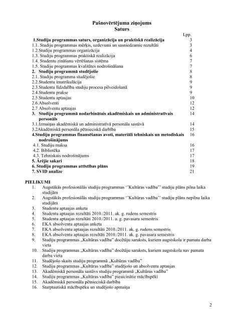 kultūras vadība (42345) - Ekonomikas un Kultūras augstskola