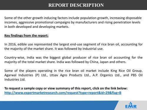 Rice Bran Oil Market 2017 To 2022 – Production, Market Analysis, Growth, Trends And Forecasts