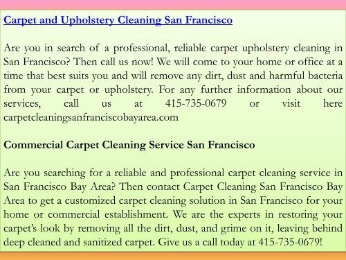 Rug Cleaning San Francisco