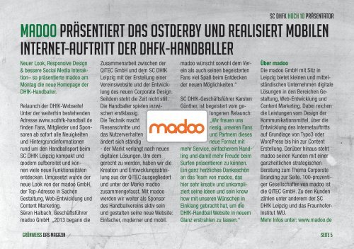 GRÜNWEISS – das Magazin der DHfK-Handballer – Heft 17 – Saison 2016/17