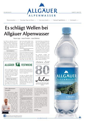 Allgäuer Alpenwasser Zeitung Ausgabe August 2016