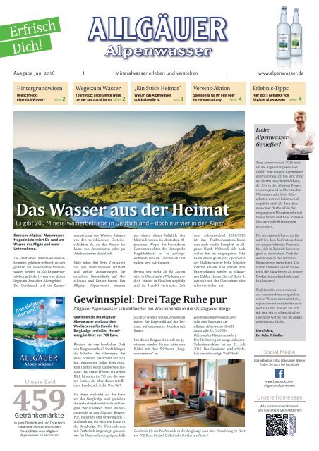 Allgauer Alpenwasser Zeitung Ausgabe Juni 16