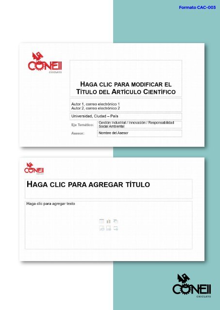Bases del Concurso de Artículos Científicos - CONEII Chiclayo 2017