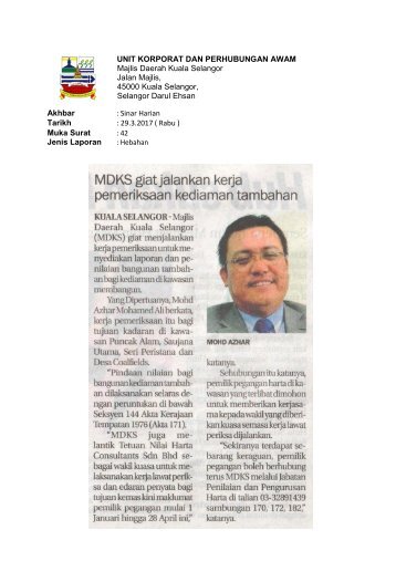 Keratan Akhbar Edisi Mac 2017