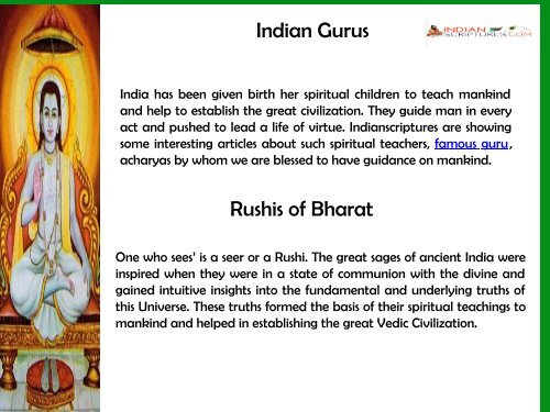 Famous Indian Gurus