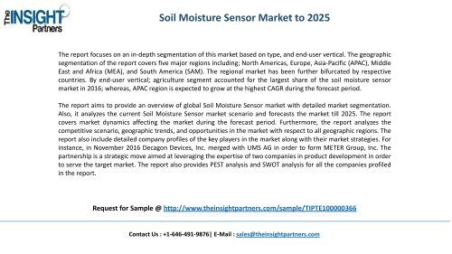 Soil Moisture Sensor Market to 2025