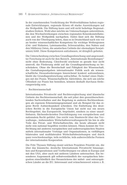 JAHRESBERICHT 2000/2001 - Fritz Thyssen Stiftung