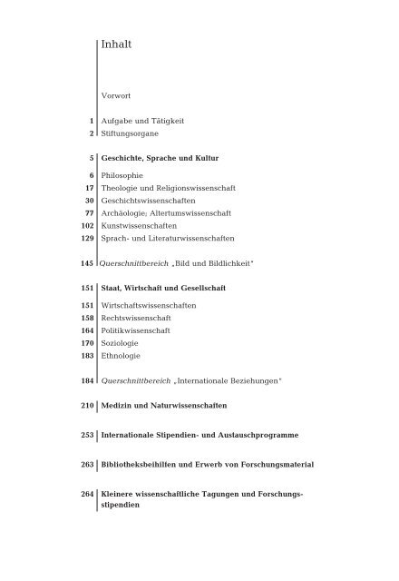 JAHRESBERICHT 2000/2001 - Fritz Thyssen Stiftung