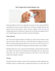 Don’t Neglect these Dental Hygiene Tips