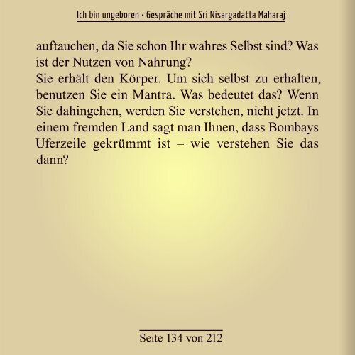 Nisargadatta Ungeboren