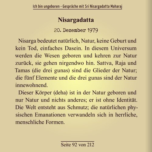 Nisargadatta Ungeboren