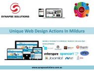 Unique Web Design Actions In Mildura