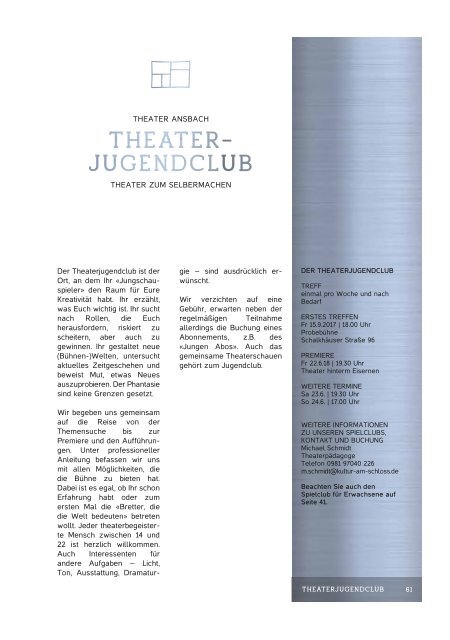 THEATER ANSBACH – Spielzeit 17★18