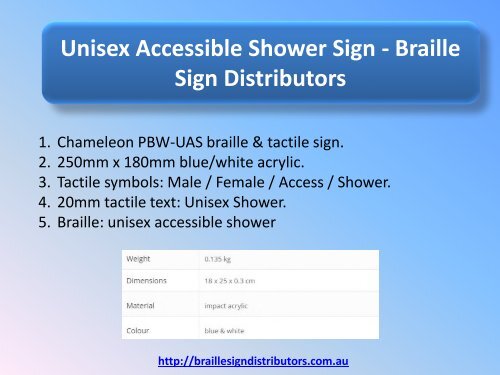 Unisex Accessible Shower Sign