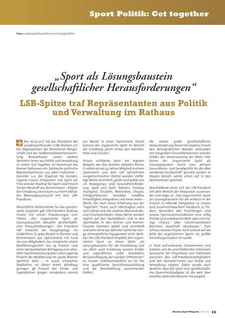 BREMER SPORT Magazin | Juni 2017