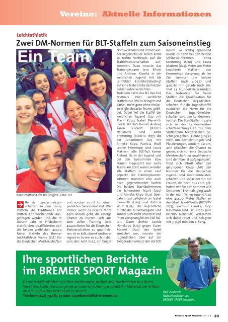 BREMER SPORT Magazin | Juni 2017