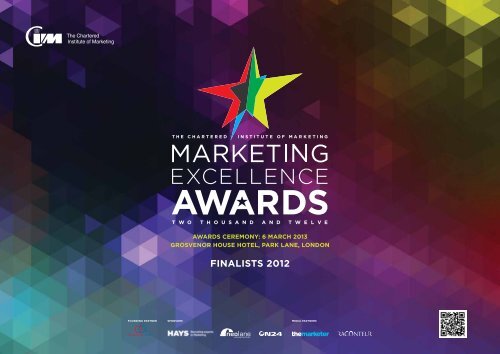 finalists 2012 - CIM Marketing Excellence Awards