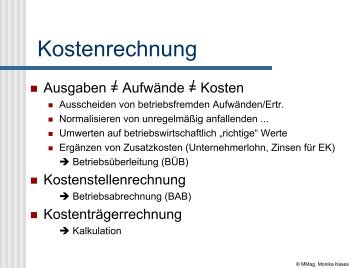 Kostenmanagement - Aufgaben - schule.at