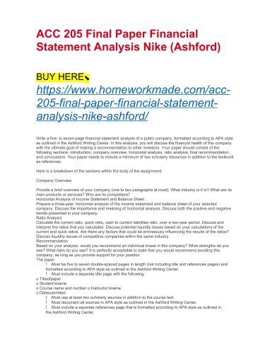 Financial analysis paper