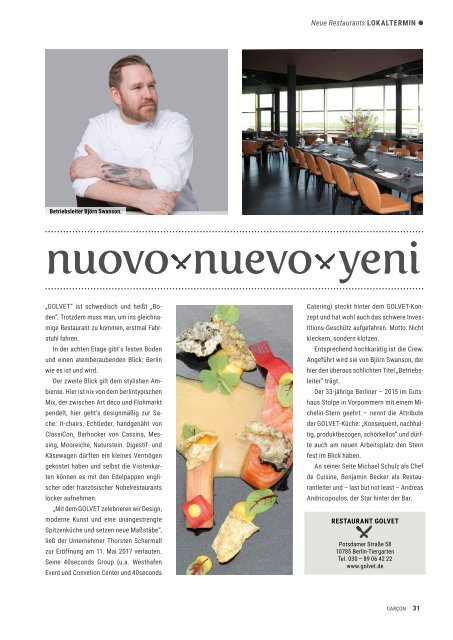 Magazin GARCON - Essen, Trinken, Lebensart Nr. 44 