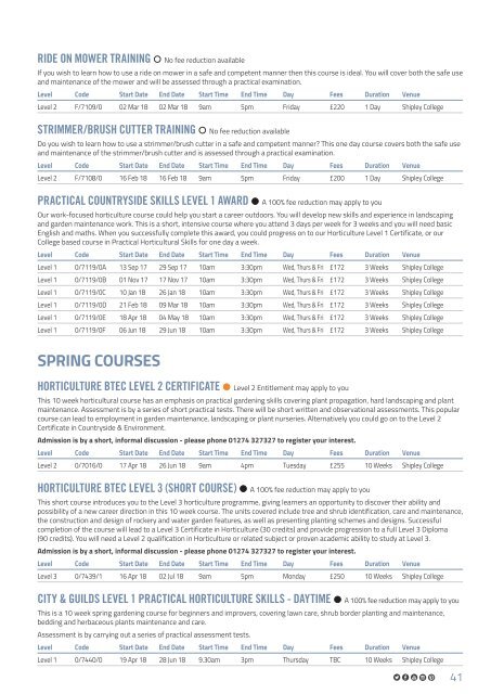 Shipley College Part-time Prospectus 2017-18