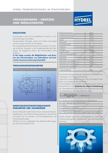 Hydrel AG: FAQ: Verzahnungen - Grenzen und Moeglichkeiten