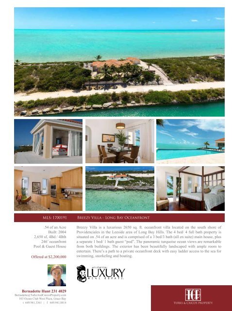 Turks & Caicos Islands Real Estate Summer/Fall 2017