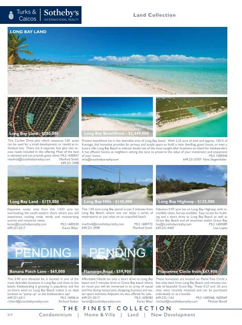Turks & Caicos Islands Real Estate Summer/Fall 2017