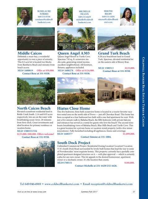 Turks & Caicos Islands Real Estate Summer/Fall 2017