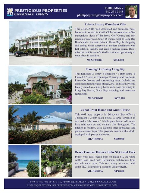 Turks & Caicos Islands Real Estate Summer/Fall 2017