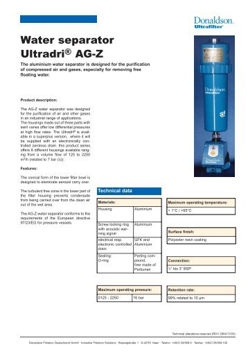 Water separator Ultradri AG-Z