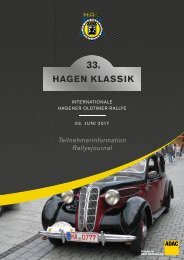 33. Hagen-Klassik - Oldtimerrrallye - Programm