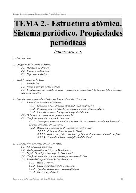 Apuntes Estructura Atómica Tabla Periódica Propiedades