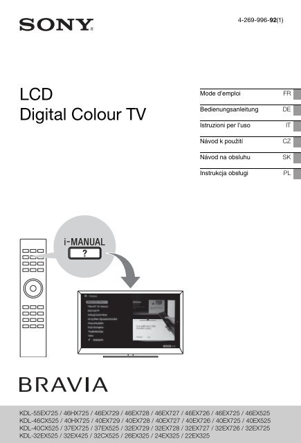 Sony KDL-46EX727 - KDL-46EX727 Consignes d&rsquo;utilisation Fran&ccedil;ais