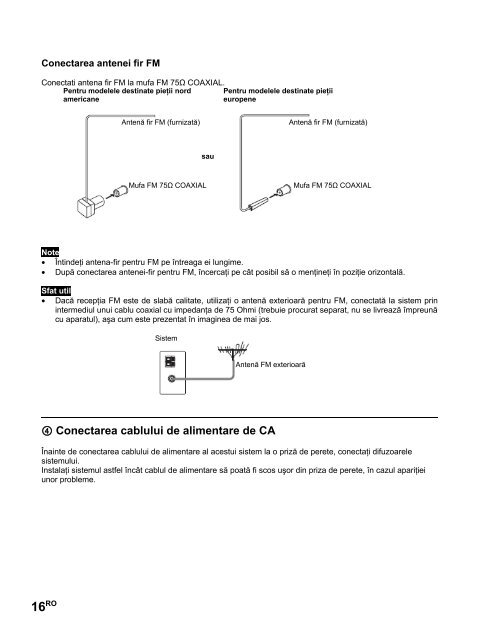 Sony DAV-X1V - DAV-X1V Istruzioni per l'uso Rumeno