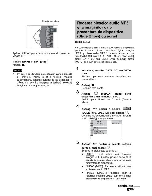 Sony DAV-X1V - DAV-X1V Istruzioni per l'uso Rumeno