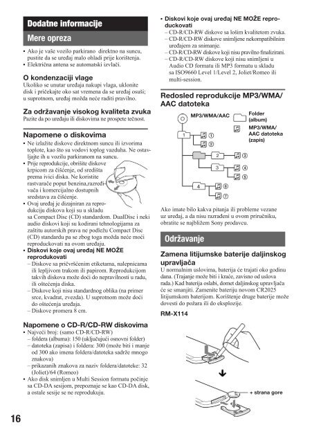 Sony CDX-GT33U - CDX-GT33U Mode d'emploi Serbe